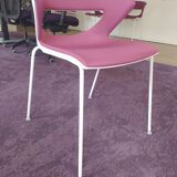 Set of Kicca Kastel chairs with fixed legs - plum/white - Made in Italy