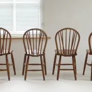 Set of 4 19th-century British military Windsor chairs – WD stamped