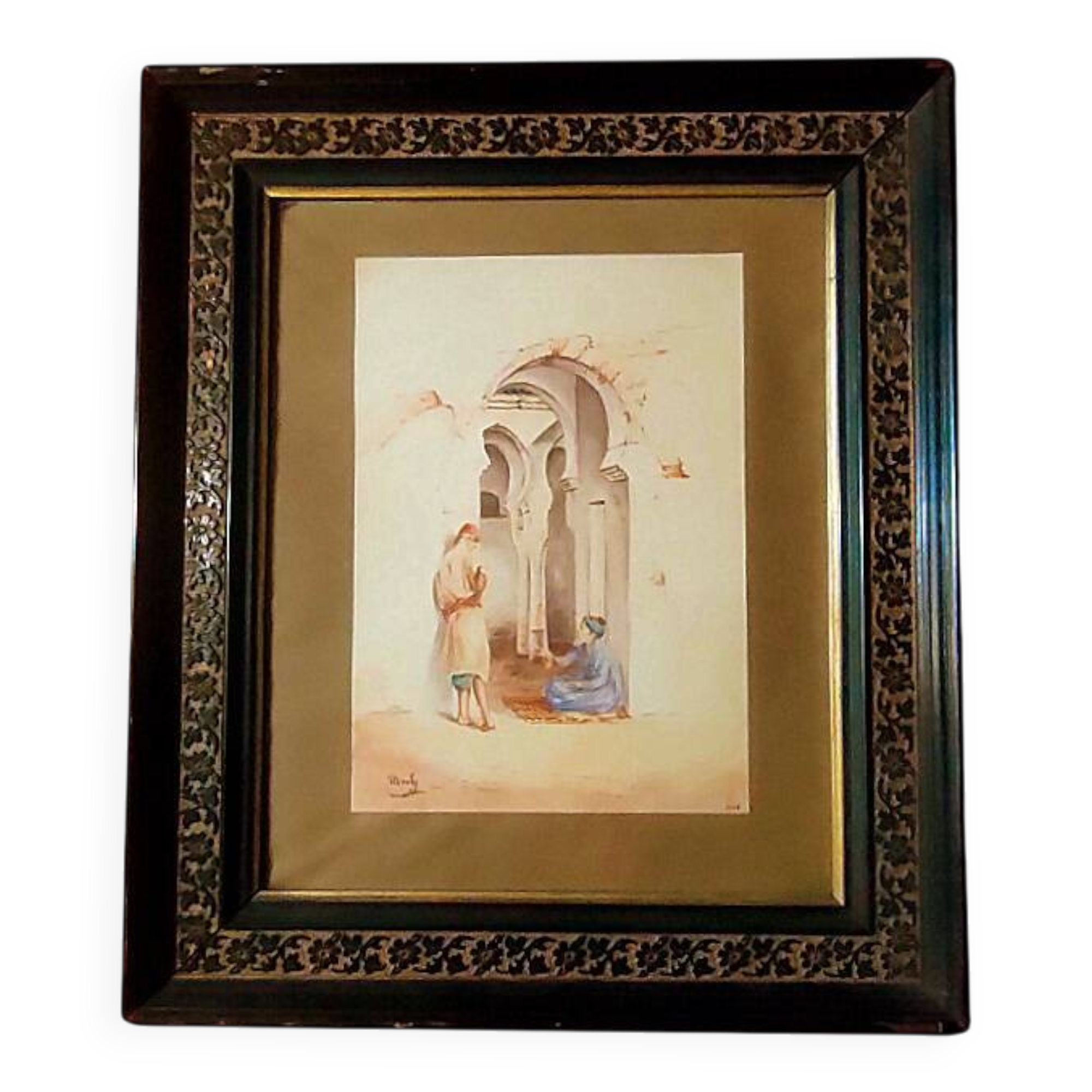 MOULY painting – Watercolor and pencil – Orientalist, 1906 – High quality!