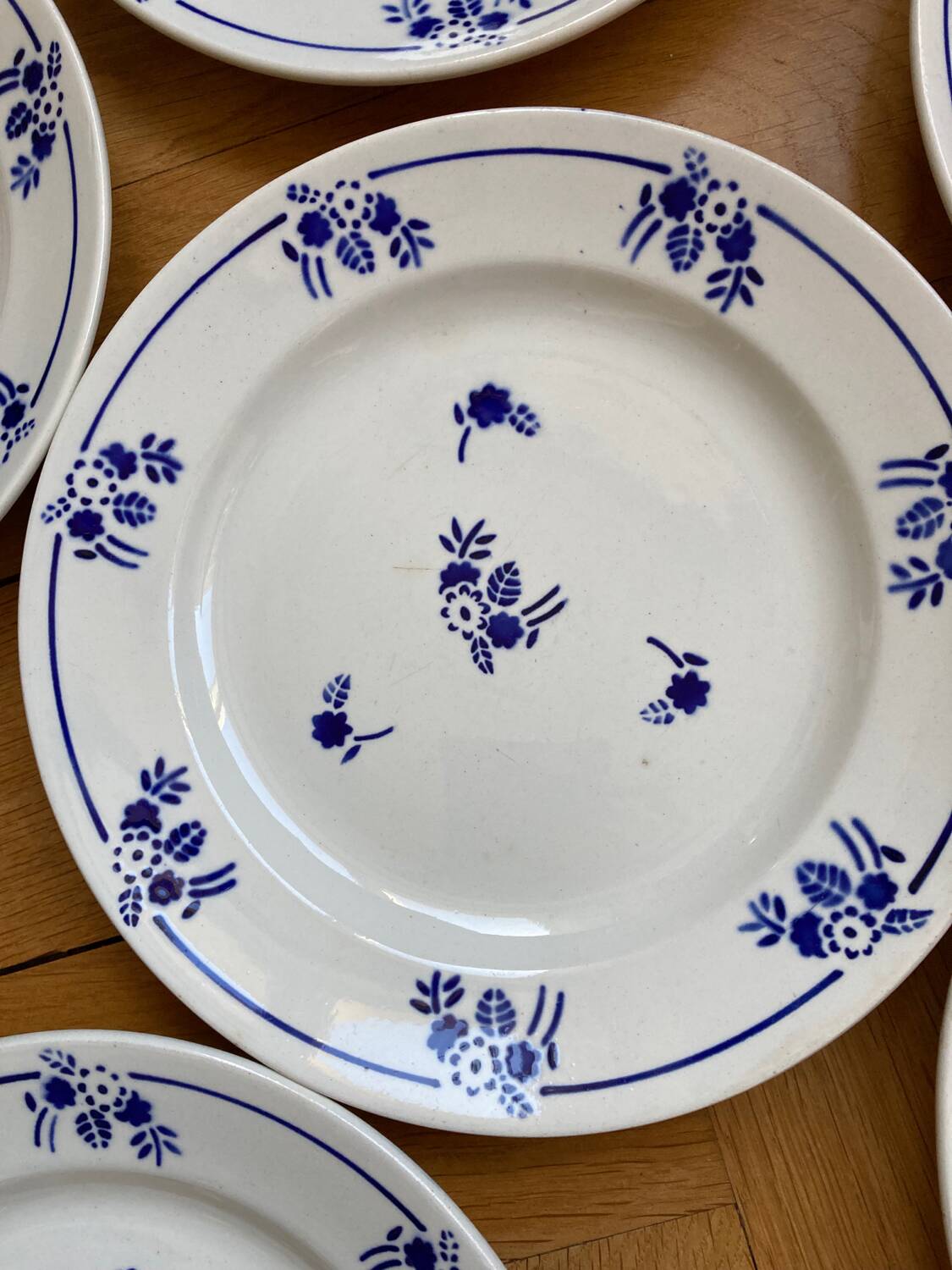 Saint Amand dessert plates blue flowers
