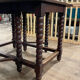 Solid wood farmhouse table with drop leaves