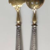 Ancien service  à dessert mignardises 4 pièces argent gaufré poinçon minerve