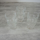 6 gobelets en verre à facettes