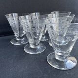6 port glasses – guilloché crystal – art deco