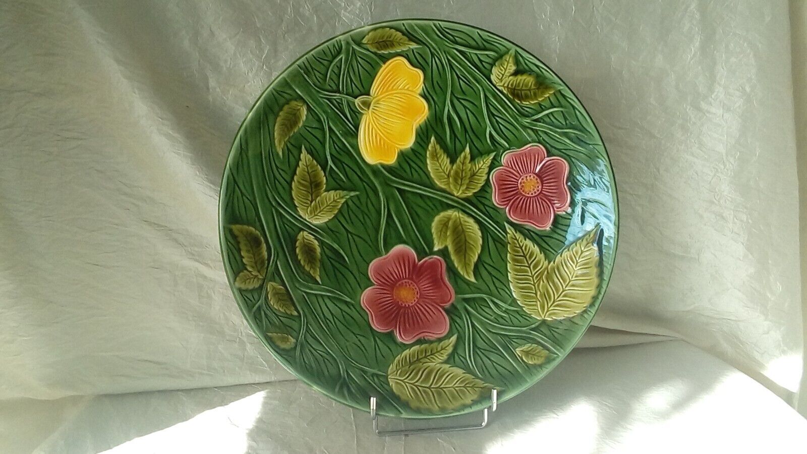 Slurry dish sarreguemines floral decor