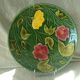 Plat en barbotine sarreguemines decor floral