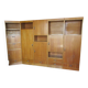 Meuble modulable de bureau ou de salon plaqué chêne des années 1960