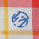 Old tablecloth and 11 towels crossed red blue