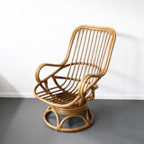 Bamboo rattan armchair