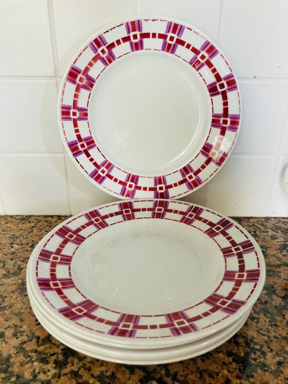 X6 Stuart Moulins des loups France flat plates - vintage-retro-kitchen