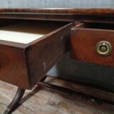 Superb english flat center desk napoleon iii style in mahogany circa 1880