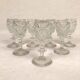 Liquor cabaret in 19th century painted sheet metal, carafes and glasses attributed to the Creusot crystal factory