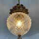Vintage Pineapple pendant light in molded glass and gold metal