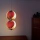 Wooden Double Moon Pendant Lamp