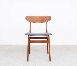 Farstrup teak wooden chairs with new skai, 1960s