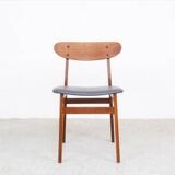 Farstrup teak wooden chairs with new skai, 1960s