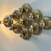 Set of 9 brass wall lights, Motoko Ishii for Staff Leuchten 1970