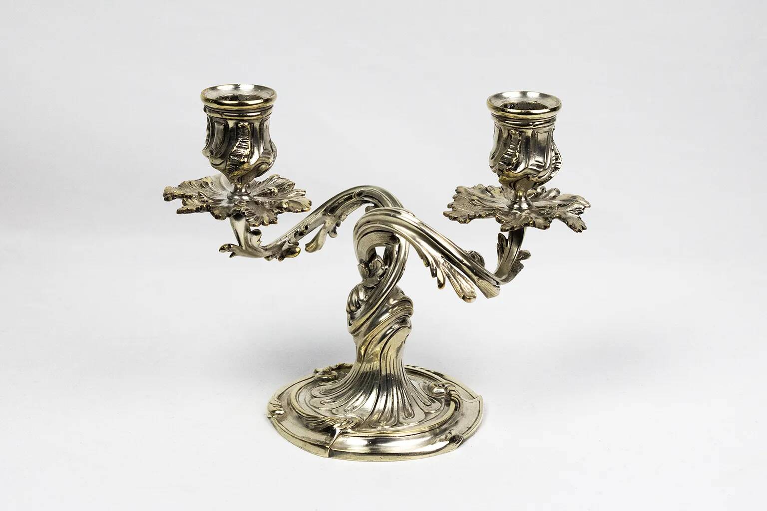 Pair of Christofle candlesticks 19th century – Trianon model silver-plated bronze