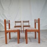 Set de 4 chaises scandinaves en teck du milieu de siècle