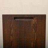 Gerrit Rietveld Zig Zag Chair is dark brown stained wood