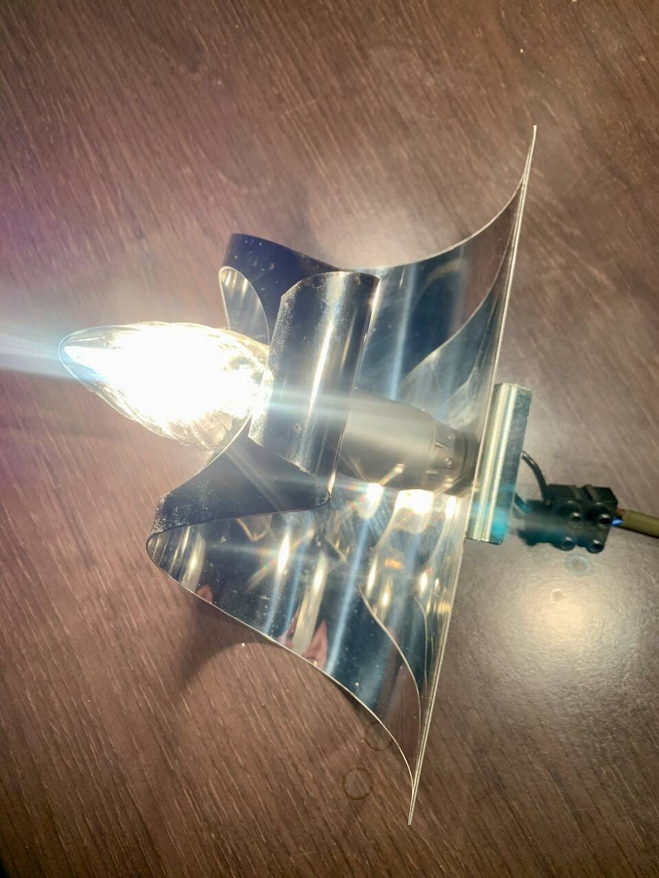 Pair of vintage chrome wall lights, circa 70's