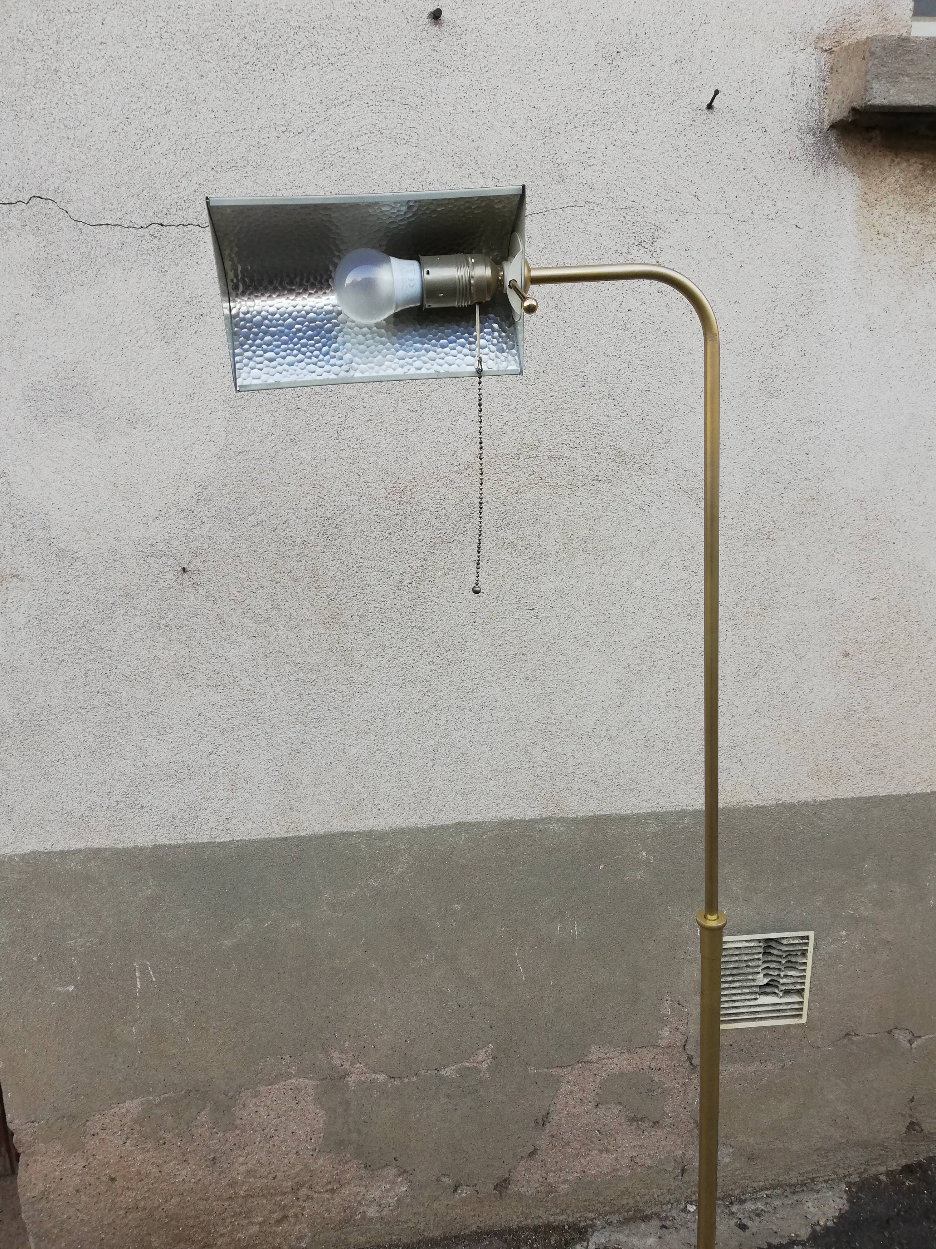 Vintage metal floor lamp painted gold