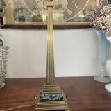 Column lamp in gilded bronze and marble 36cm