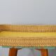 Wicker tray and yellow lacquered plywood, vintage