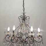 Lustre bronze cristal rose années 1950