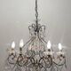 Bronze Pink Crystal Chandelier 1950’s