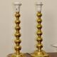 Pair of Swedish brass lamps from the mid-century.