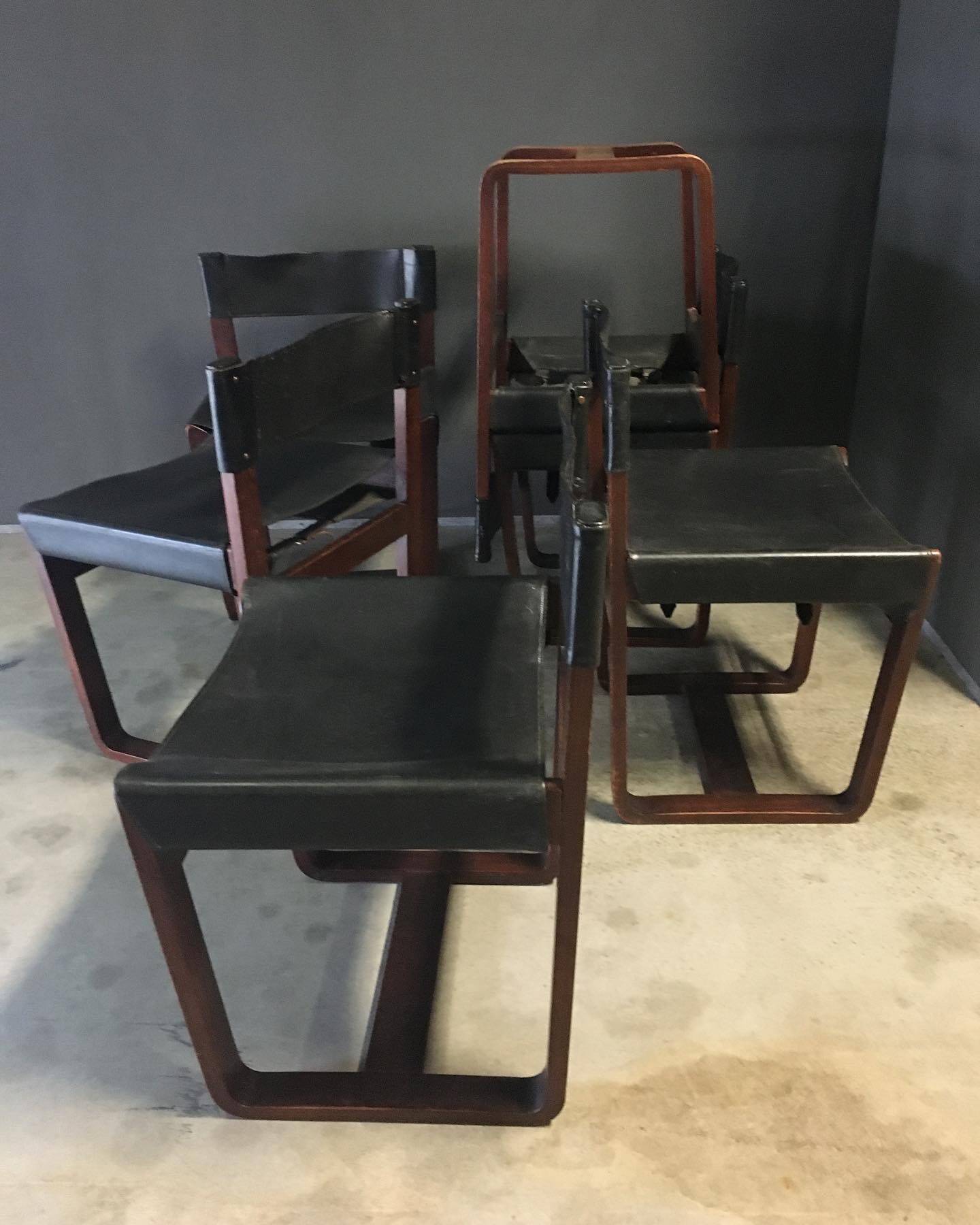 Set of 6 Dining Chairs by Gunther Hoffstead for Uniflex, 1963.