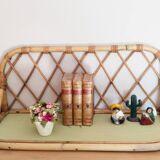 Vintage rattan wicker wall shelf