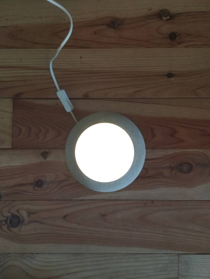 pied de lampe vintage en grès chamotté