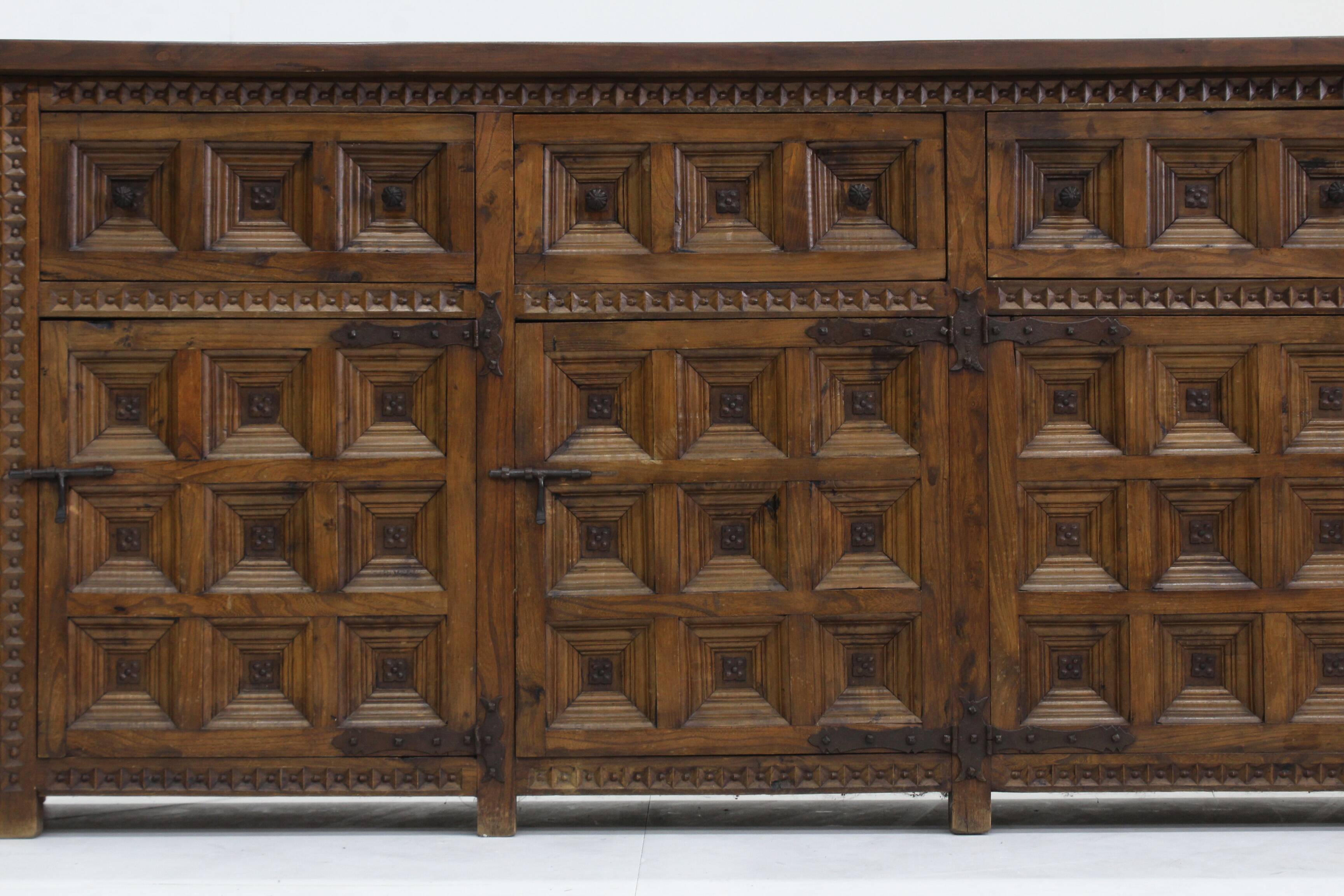 Spanish Brutalist Sideboard solid wood