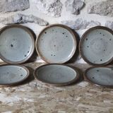 Set of 6 Pierre Digan pyrite stoneware dessert plates