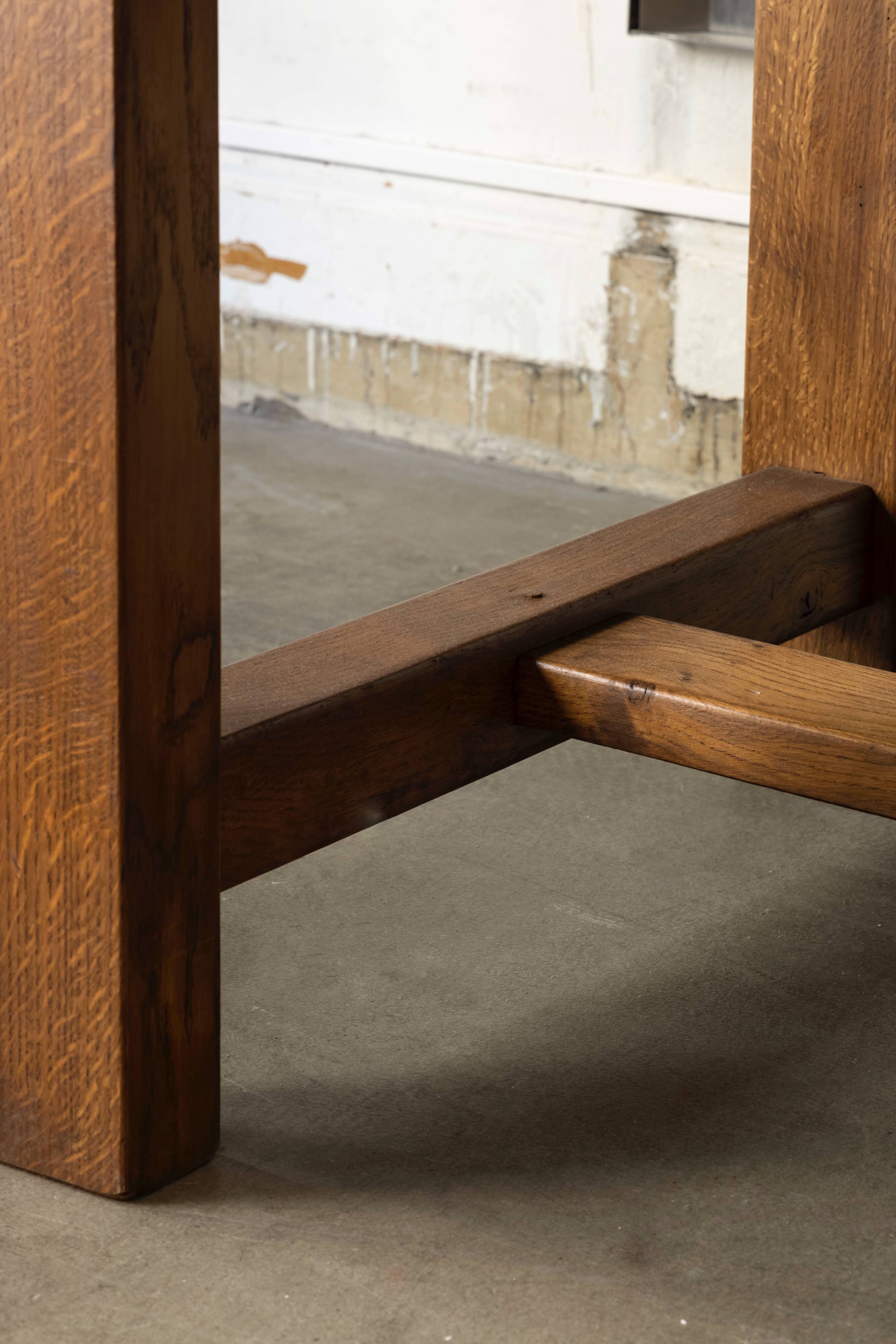 Solid wood dining table, 1970s