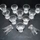 Baccarat set of 12 Art Deco cut crystal liqueur glasses star cave cabaret