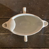 Double Sauce Boat Antique PILLIVUYT Gras & Maigre White Porcelain #D