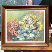 Huile sur toile - Bouquet impressionniste - 1950 il