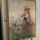 Miroir vintage 1900 triptyque barbier laiton ciselé - 27 x 58 cm