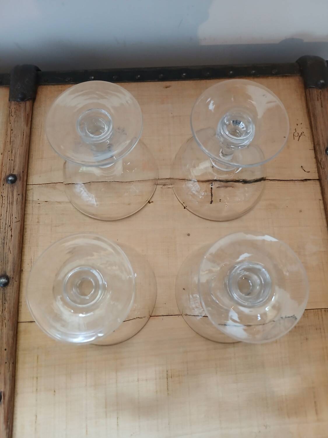 4 antique champagne glasses