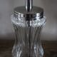 Vintage glass sugar bowl with metal spout