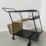 Perforated metal serving trolley style Mathieu Matégot