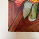Still life canvas painting tulips on table signed r saintin