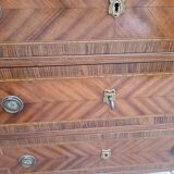 Old Louis XVI style chest of drawers in marquetry
