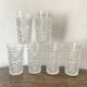 Vintage high glasses made of molded glass