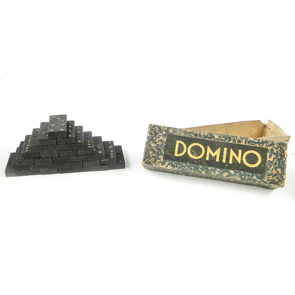 Jeu de dominos postmoderne, Pologne, années 1970, ensemble de 28.