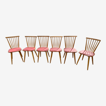 Set de 6 chaises baumann 153 rouge