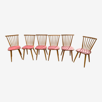 Set of 6 chairs baumann 153 red